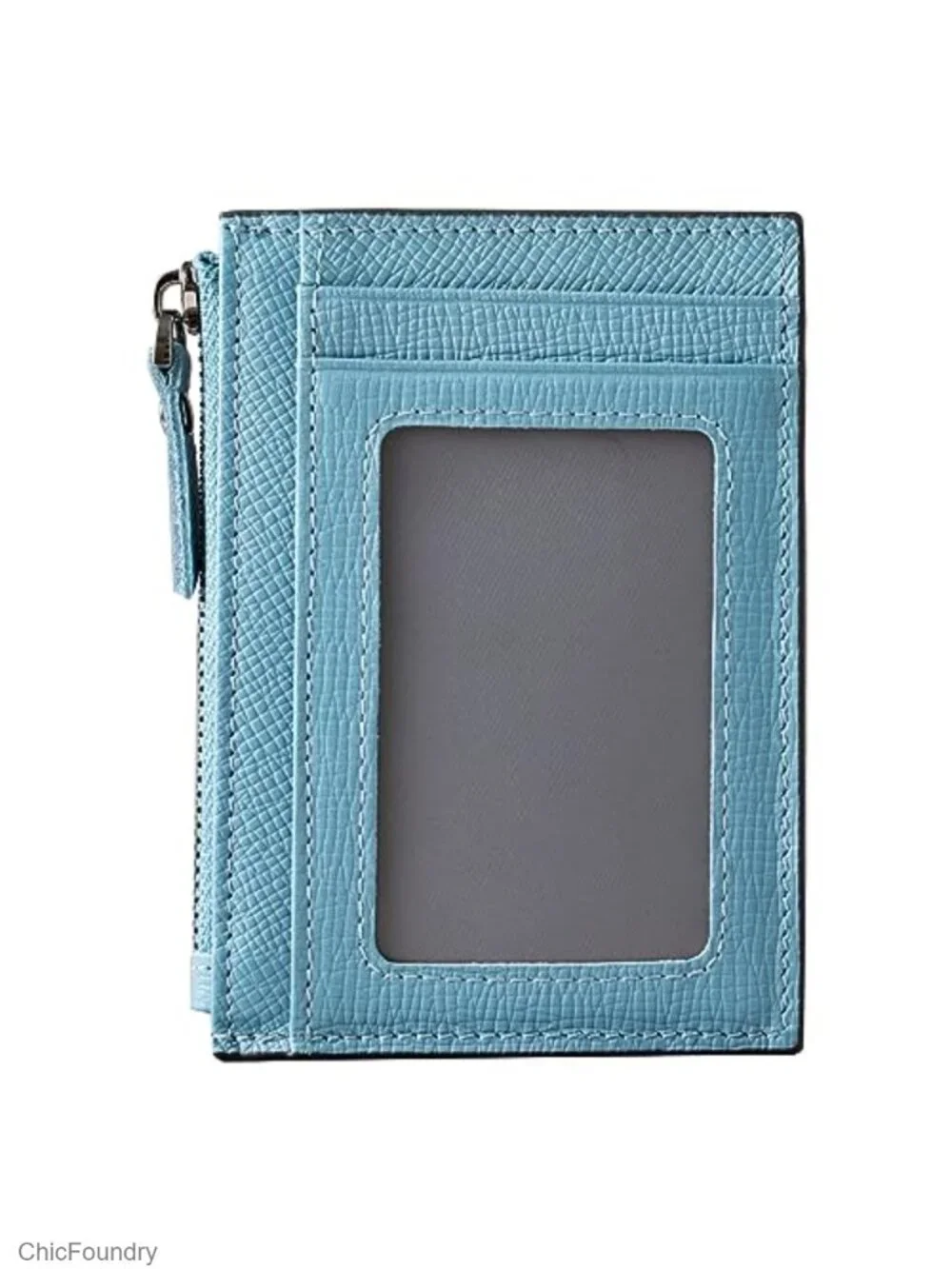 Genuine Leather Slim RFID Blocking Wallet for Women, Card Holder with Zippered
